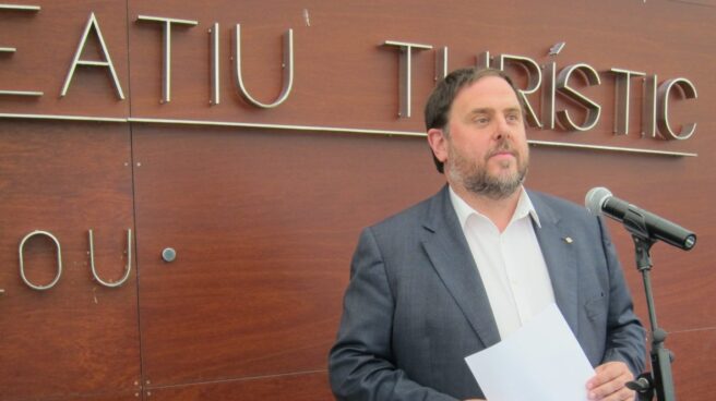 Oriol Junqueras, en un acto público durante su etapa como consejero de Economía y Hacienda.