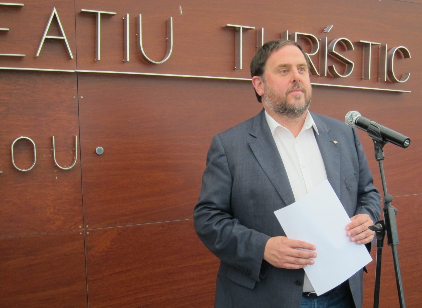 Oriol Junqueras, en un acto público durante su etapa como consejero de Economía y Hacienda.