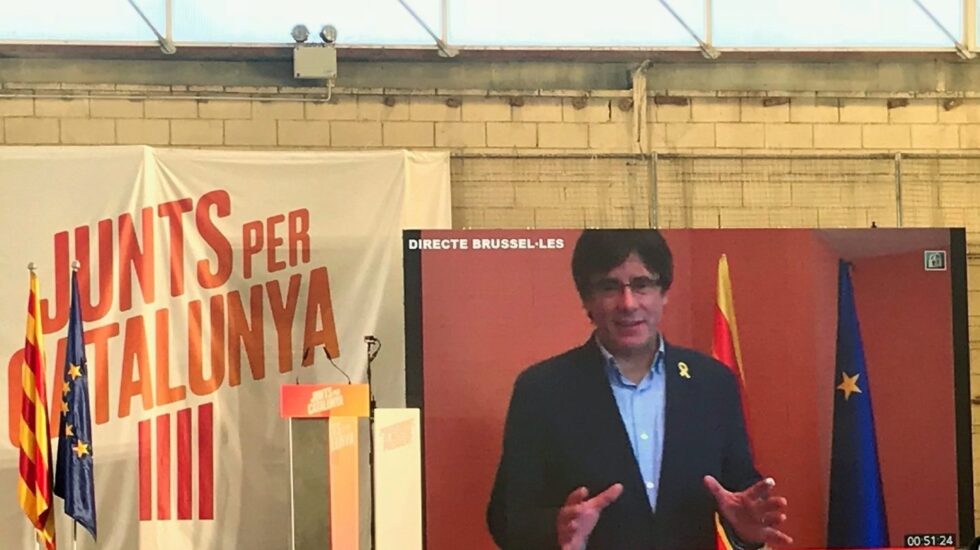 Carles Puigdemont, en un acto de Junts Pel Catalunya