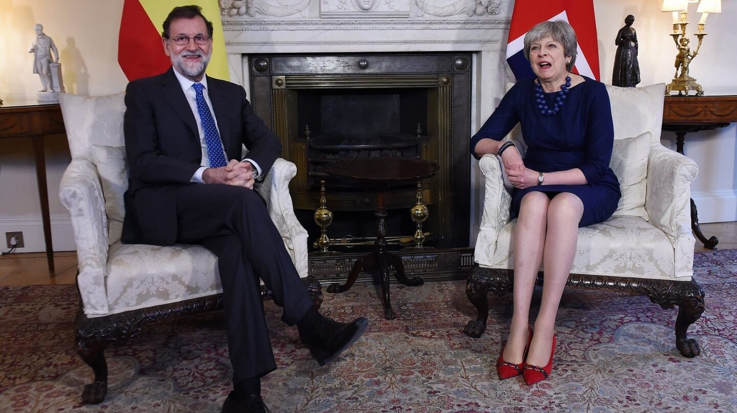 Mariano Rajoy y Theresa May, en Downing Street.