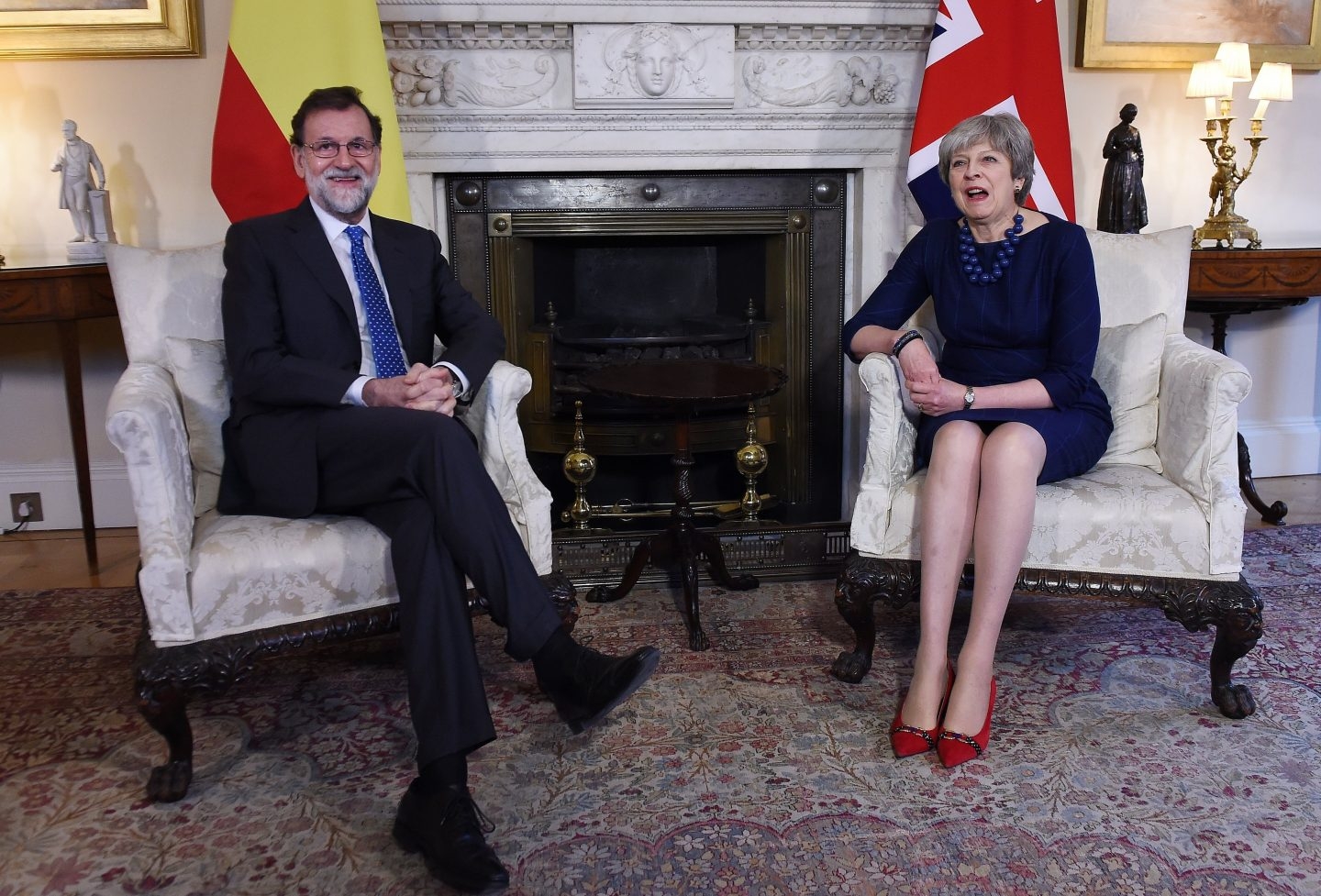 Mariano Rajoy y Theresa May, en Downing Street.