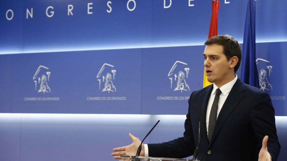 Albert Rivera, en su rueda de prensa de fin de año.