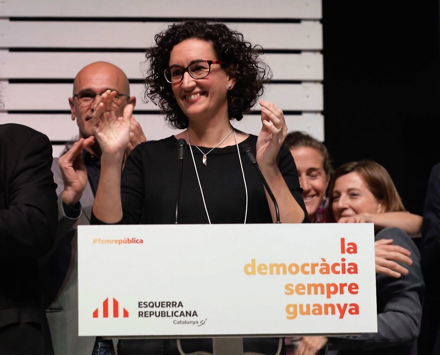 Elecciones 21-D: Marta Rovira, en la noche electoral de ERC.