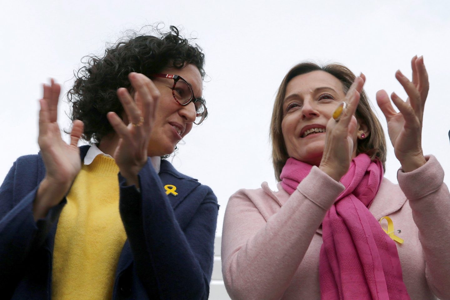 Marta Rovira y Carmen Forcadell, este domingo en un acto de campaña.