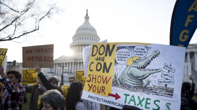 EEUU: Protestas en el Senado contra la reforma fiscal de Trump. EEUU: Protestas en el Senado contra la reforma fiscal de Trump.