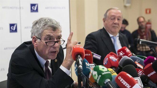 Ángel María Villar, durante la conferencia de prensa ofrecida la pasada semana en un hotel de Madrid.