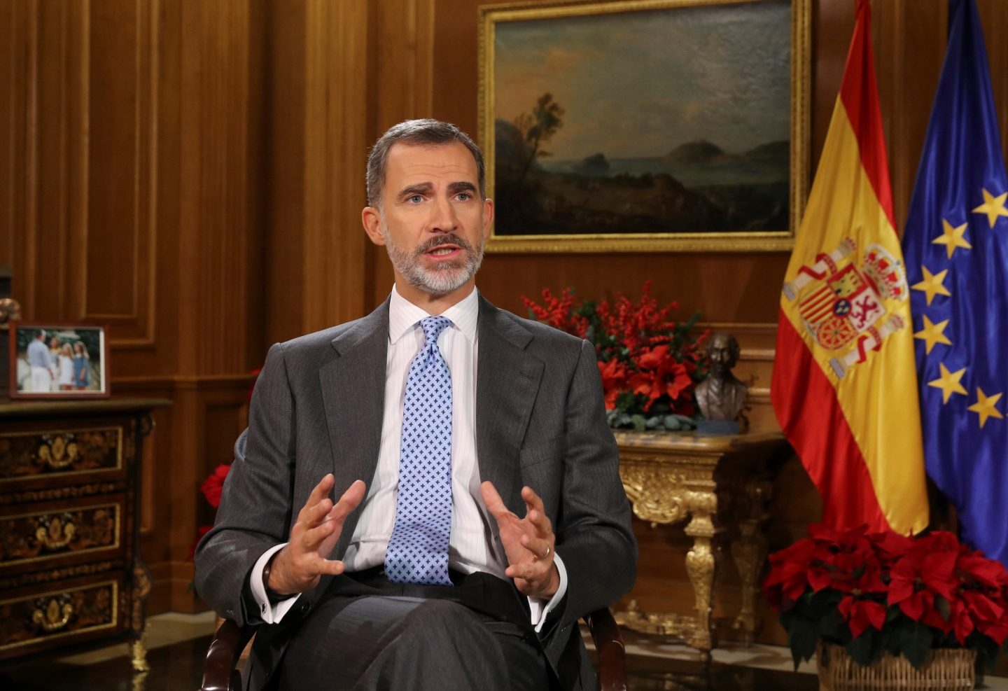 El Rey Felipe VI, durante su discurso navideño.