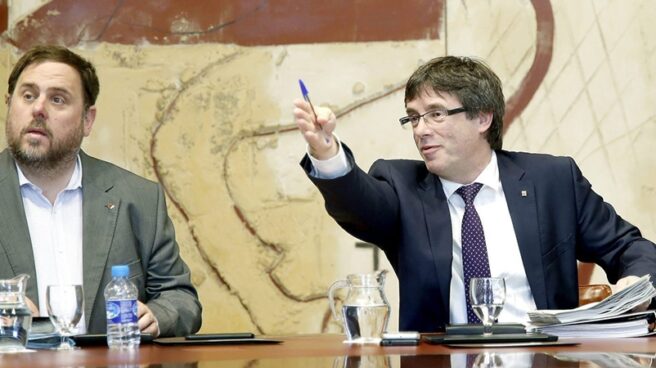 Junqueras y Puigdemont en una reunión del ex Govern