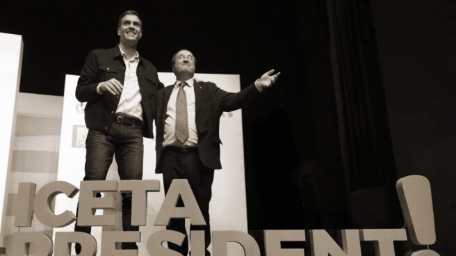 iceta_sanchez_virado Pedro Sánchez y Miquel Iceta, en un acto de campaña.