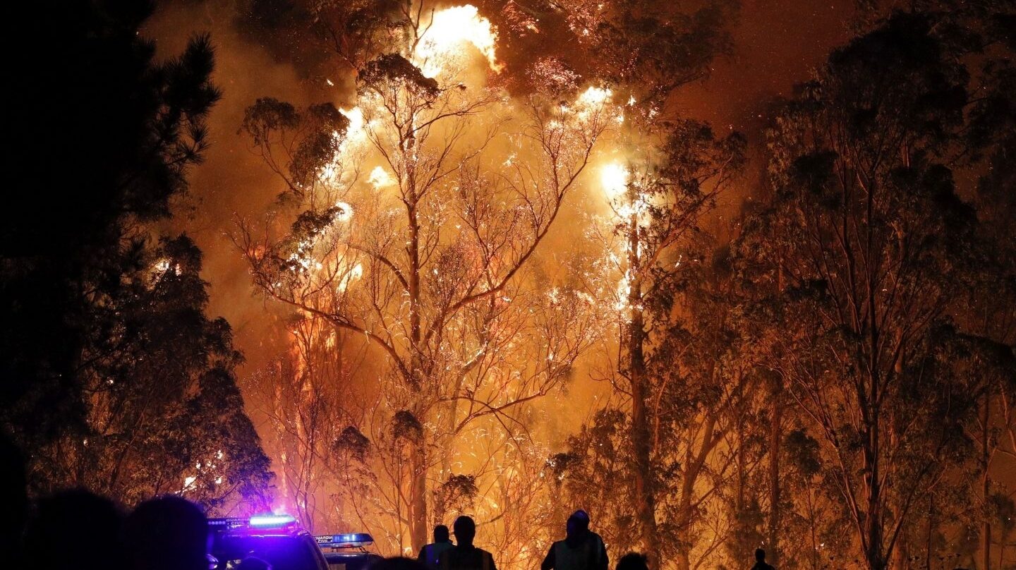 Incendio en Pontevedra en 2017.