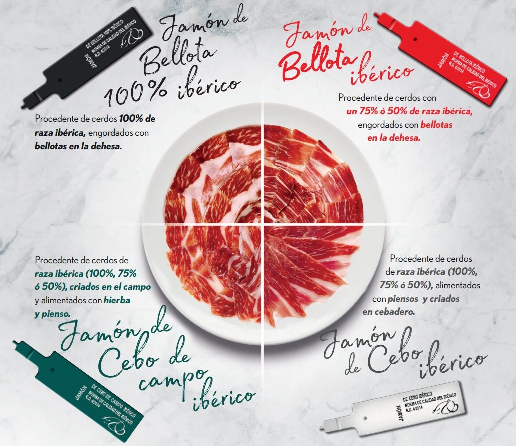 Precintos para clasificar al jamón ibérico.