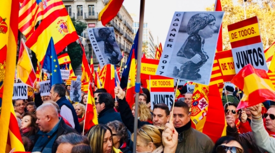 Miles de personas se manifiestan en Barcelona en defensa de la Constitución