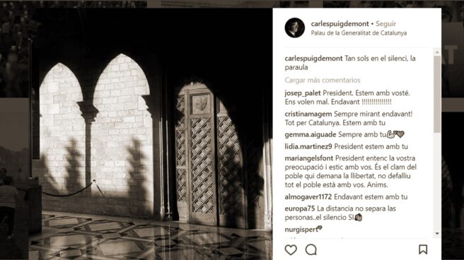 Imagen del Palau subida a Instagram por el ex president Carles Puigdemont.