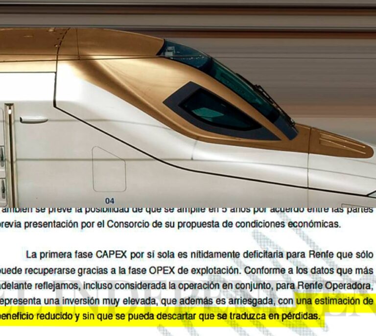 La Intervención del Estado ve el AVE a La Meca "arriesgado" para Renfe "sin descartar pérdidas"