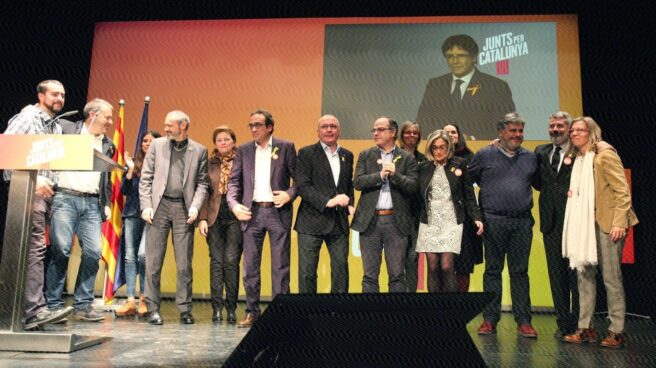 Puigdemont, en una videoconferencia de Junts per Cat.