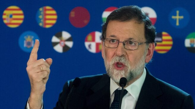 Mariano Rajoy, este lunes en Barcelona.