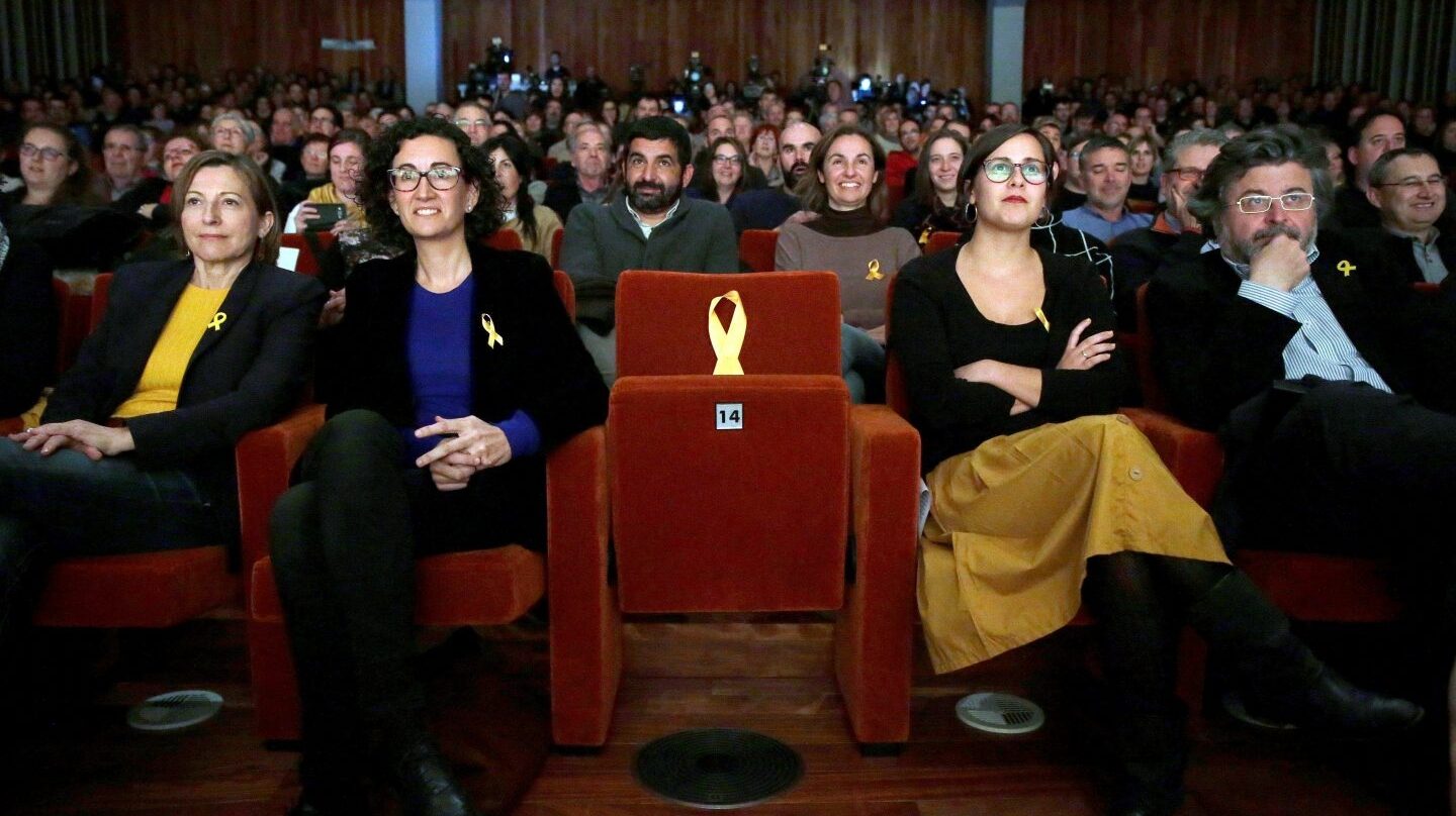 La número 2 de ERC, Marta Rovira, durante el acto de inauguración de campaña.