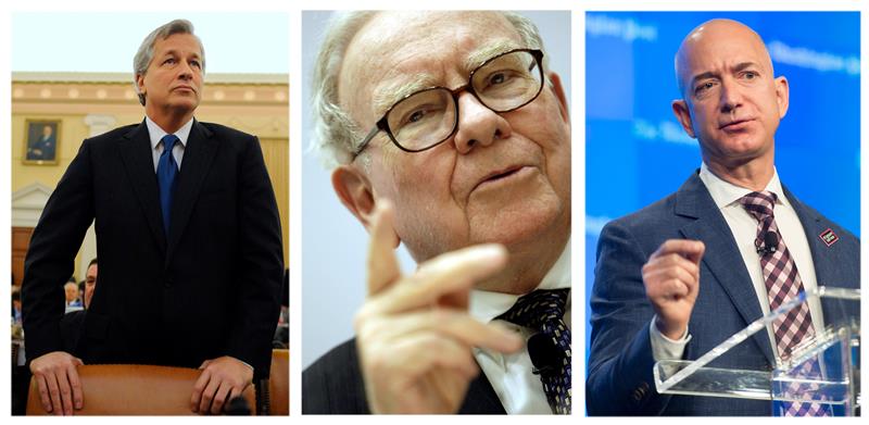 Buffett, Amazon y JPMorgan se alían para crear una empresa de servicios de salud.