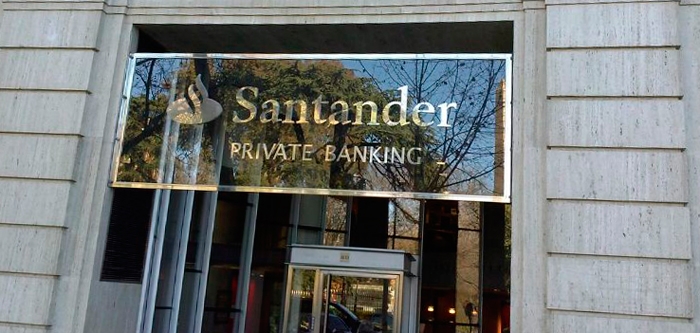 Oficina de la división de banca privada del Santander.