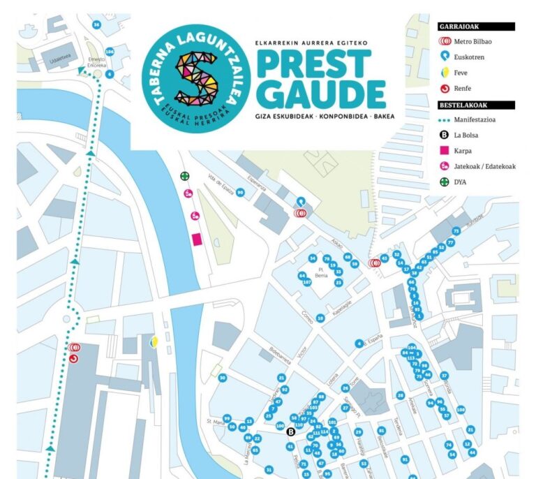 114 bares 'afines' con la marcha de apoyo a los presos de ETA