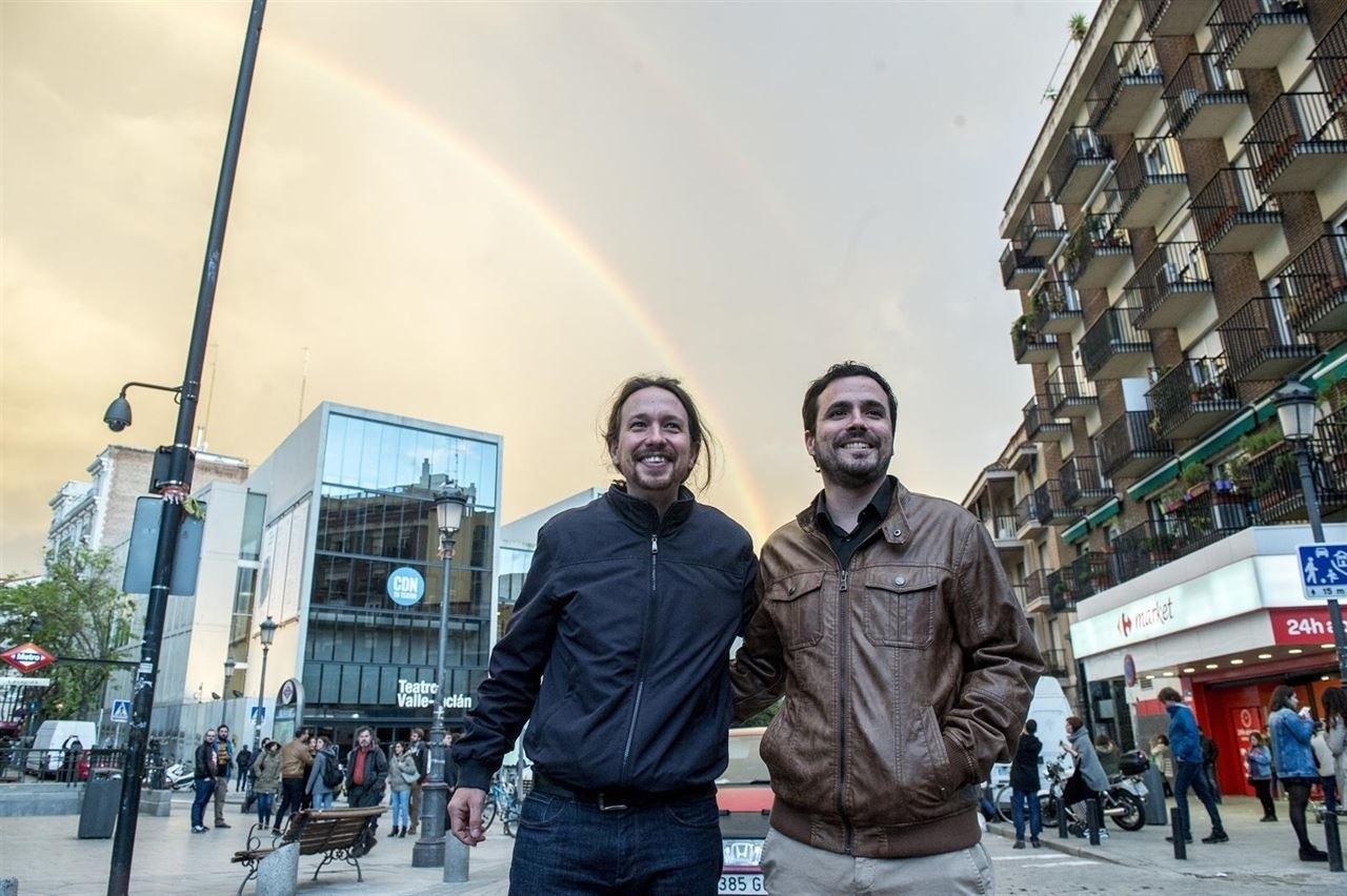 Iglesias y Garzón, en Lavapiés en mayo de 2016.