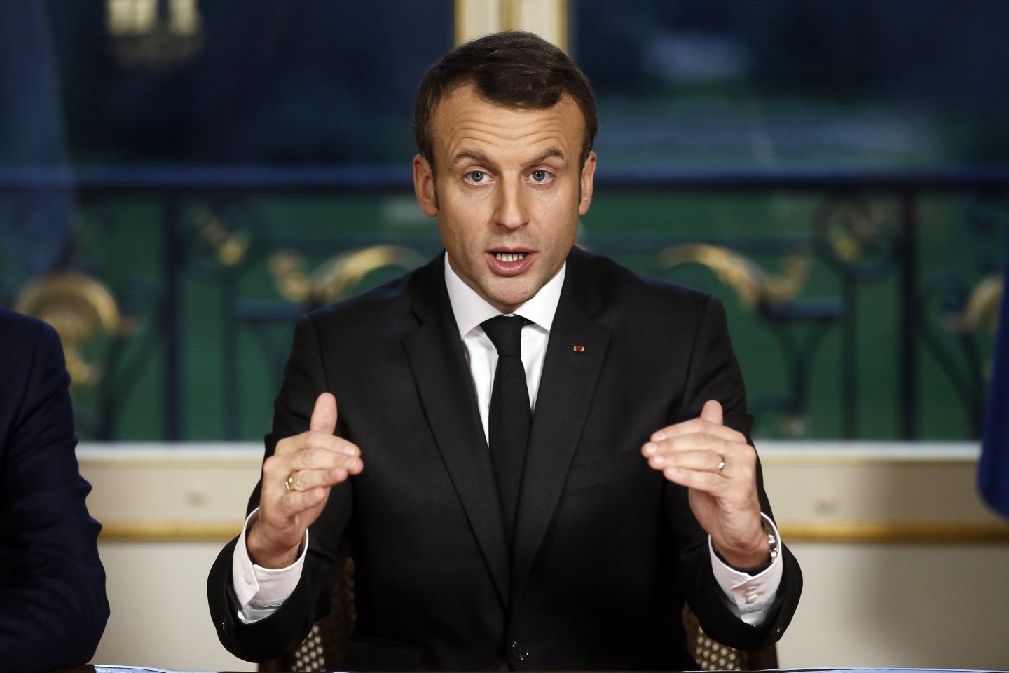 Emmanuel Macron, presidente de Francia, en una intervención ante la prensa.