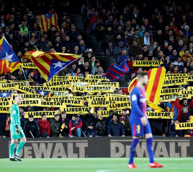 Tsunami amenaza el Barça-Madrid y exige que se exhiba el lema de Torra: "Spain, sit&talk"