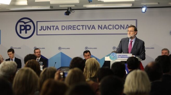 Rajoy durante su intervención en la Junta Directiva Nacional del PP.