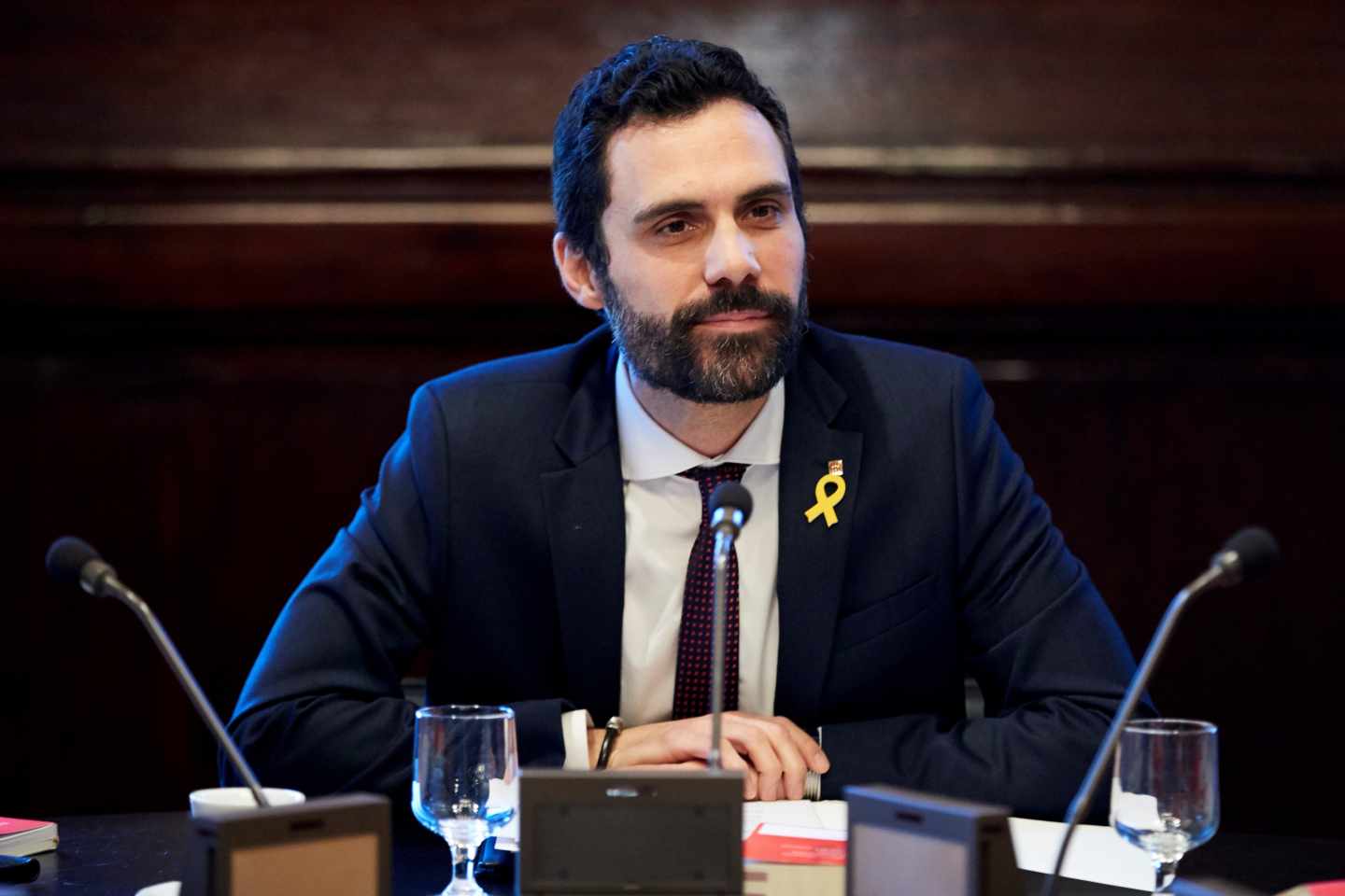 El presidente del Parlament, Roger Torrent, preside la Mesa.