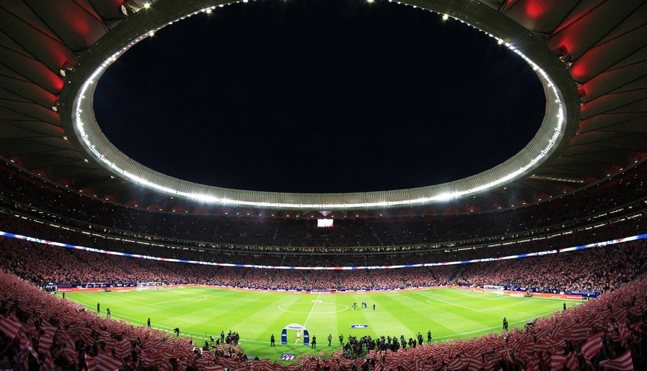 Panorámica del Wanda Metropolitano en un partido del Atlético de Madrid.