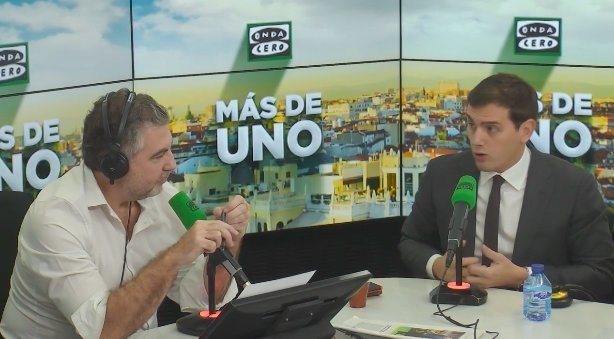 El presidente de Ciudadanos, Albert Rivera, durante una entrevista en Onda Cero.