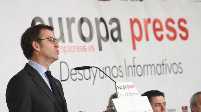 El presidente de la Xunta de Galicia, Alberto Núñez Feijóo, en un desayuno informativo de Europa Press.