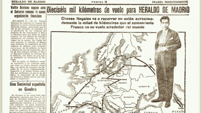 Edición del 21/07/1927 del Herlado de Madrid en que se anuncia la hazaña de Chaves Nogales Edición del 21/07/1927 del Herlado de Madrid en que se anuncia la hazaña de Chaves Nogales