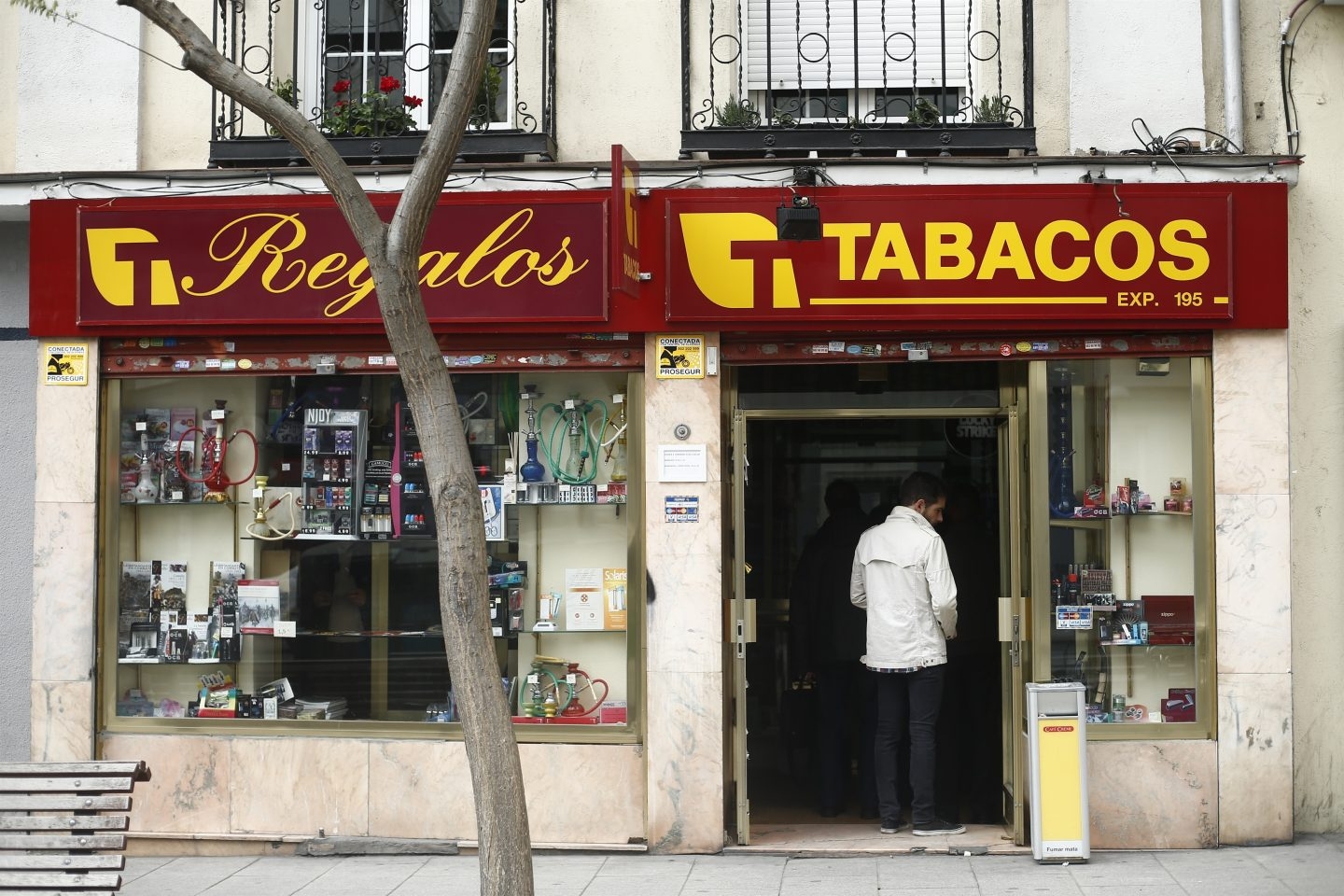 Estanco de tabaco en Madrid.