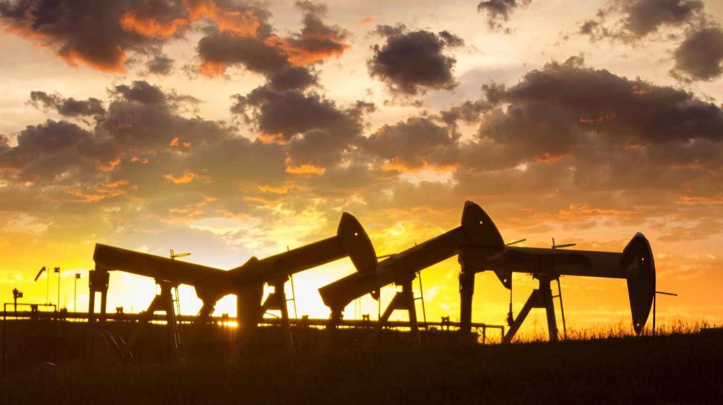 Campo de extracción de gas mediante fractura hidráulica o 'fracking'.