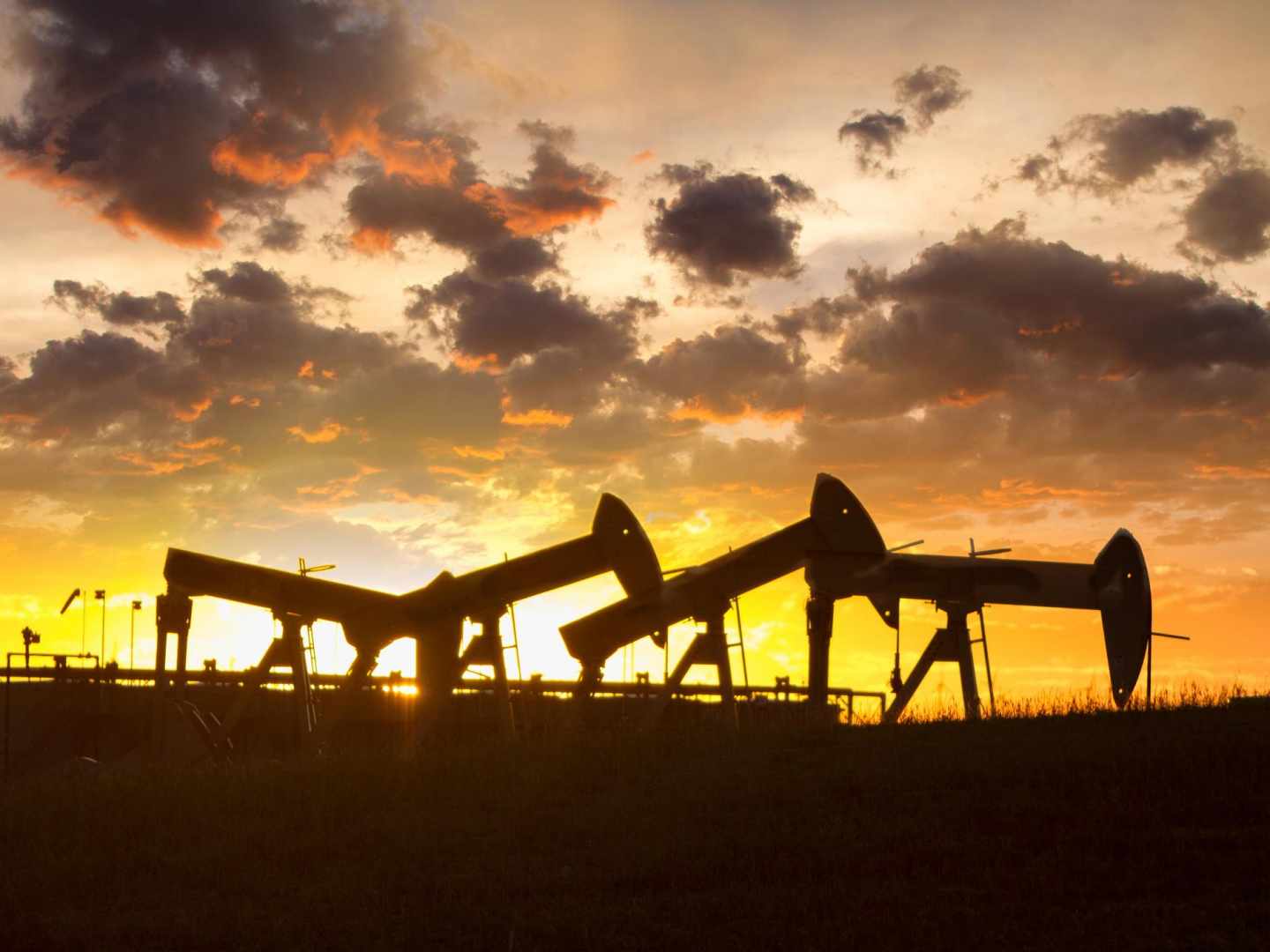 Campo de extracción de gas mediante fractura hidráulica o 'fracking'.