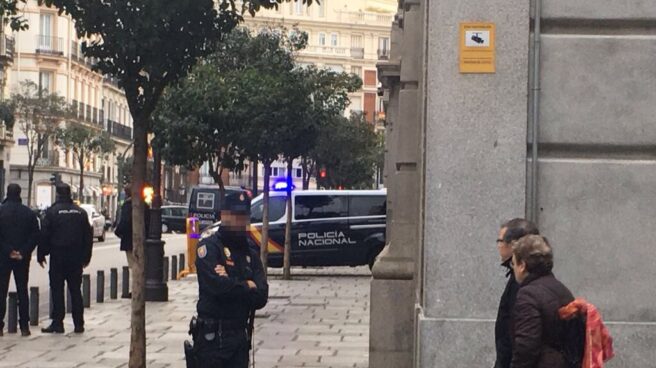 El furgón en el que Oriol Junqueras ha sido trasladado desde la cárcel de Estremera, en el Tribunal Supremo.