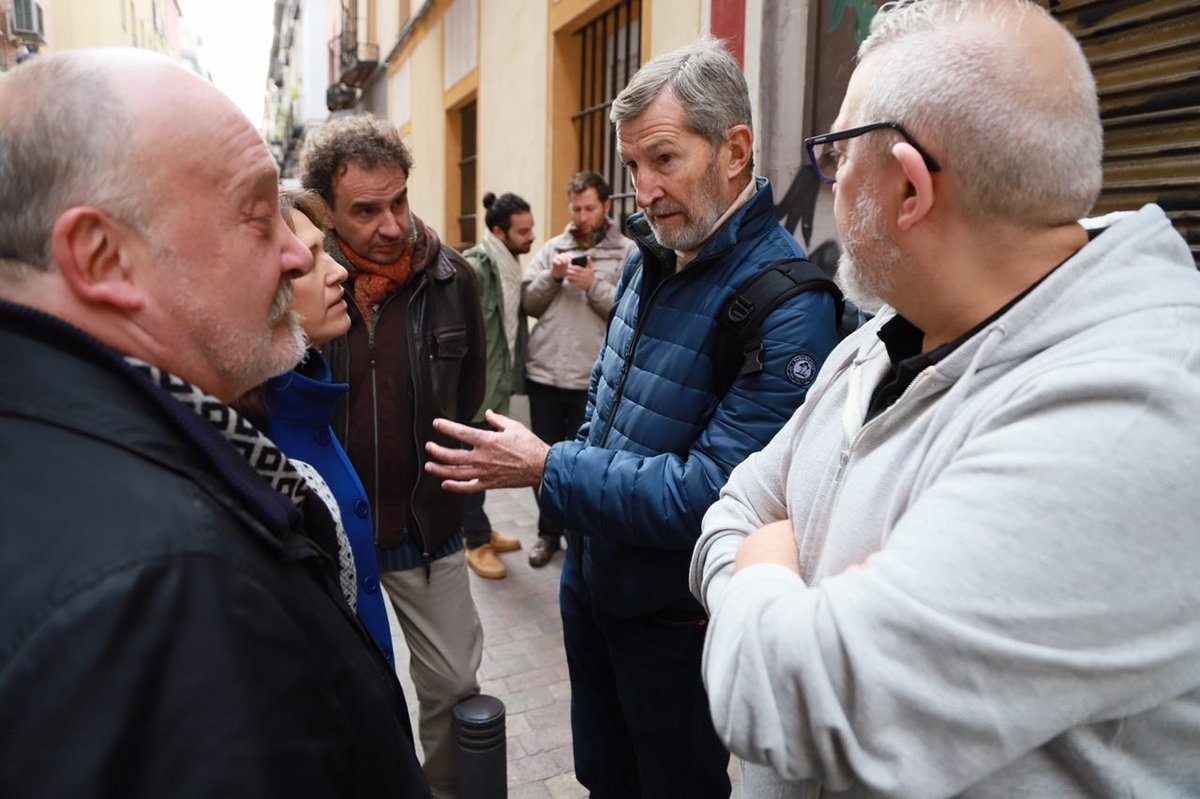 Julio Rodríguez en un acto en el barrio de Las Letras, en Madrid, en diciembre de 2017.