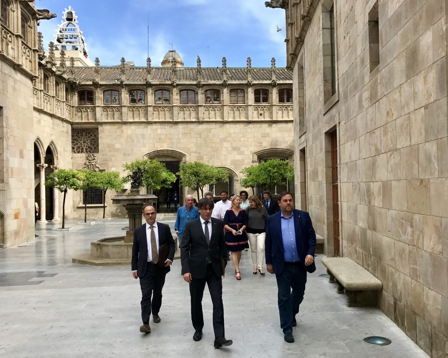 Jordi Turull, Carles Puigdemont y Oriol Junqueras.