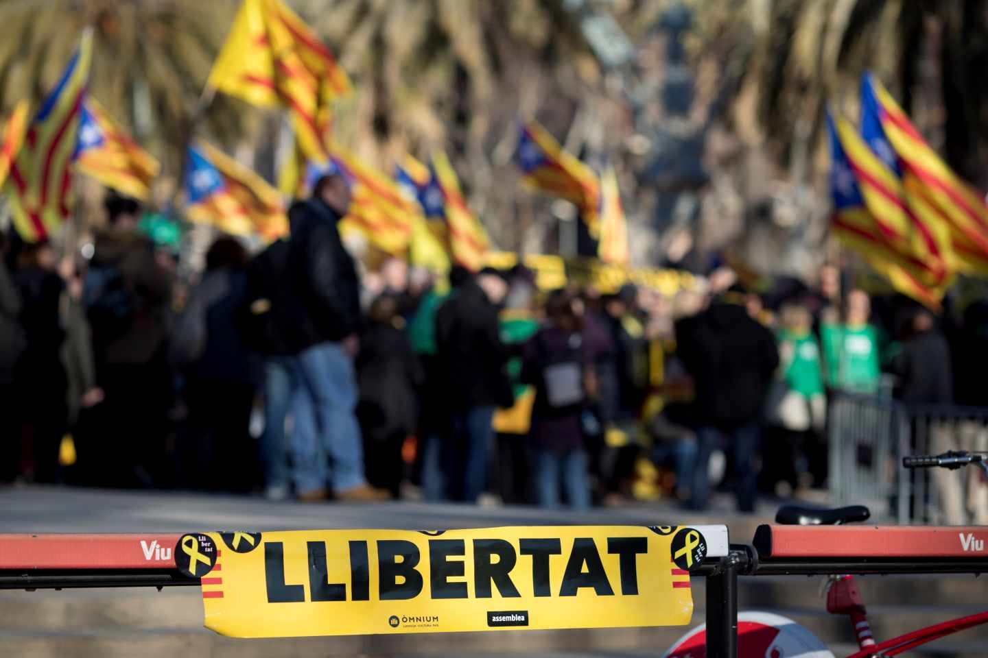 Concentración en el paseo de Lluís Companys (Barcelona).