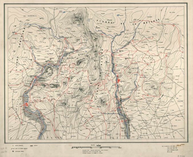 Mapa de Región; Juan Benet, dibujo de José María Sainz, BNE, 1983