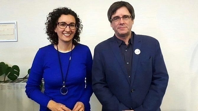Marta Rovira y Carles Puigdemont.