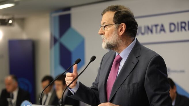 Rajoy, durante la reunión de la Junta directiva del PP de este lunes