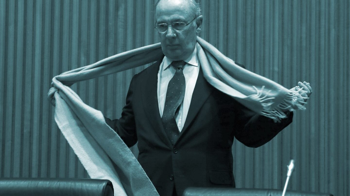 Rodrigo Rato a su llegada a la Comisión de investigación de la crisis financiera y rescate bancario del Congreso de los Diputados.