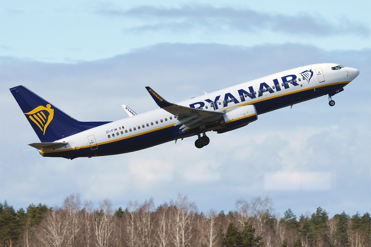 Un avión de la aerolínea Ryanair.