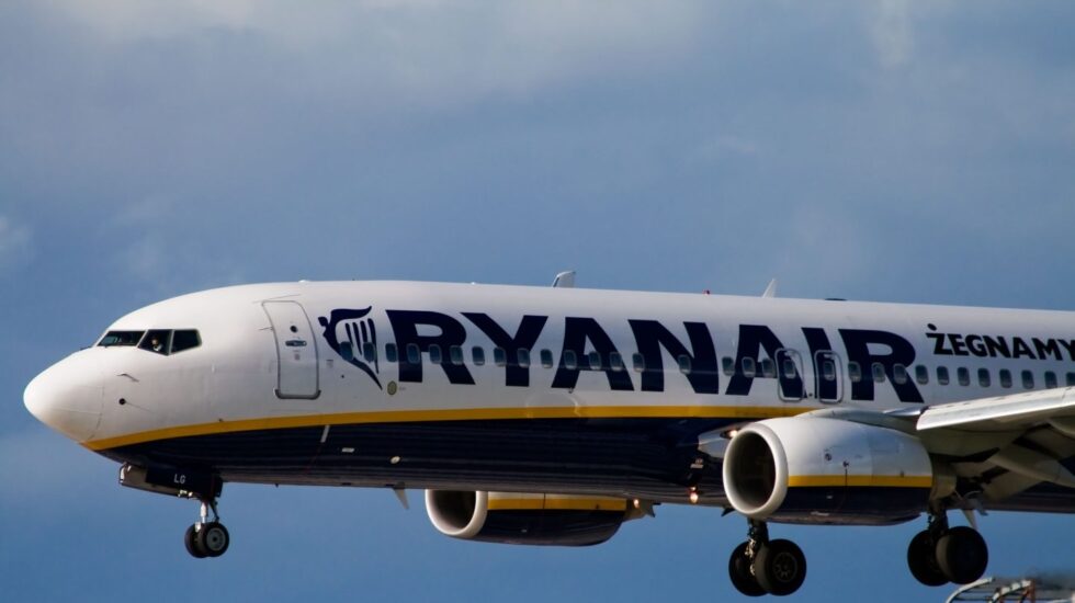 Un avión de la aerolínea de bajo coste Ryanair.