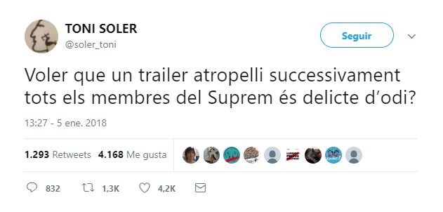 El productor estrella de TV3 ironiza con que un trailer atropelle "a todos los miembros del Supremo"