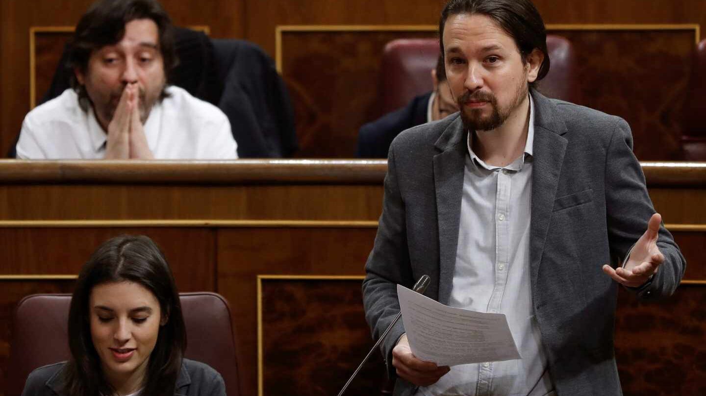 Iglesias durante su intervención en la sesión de control