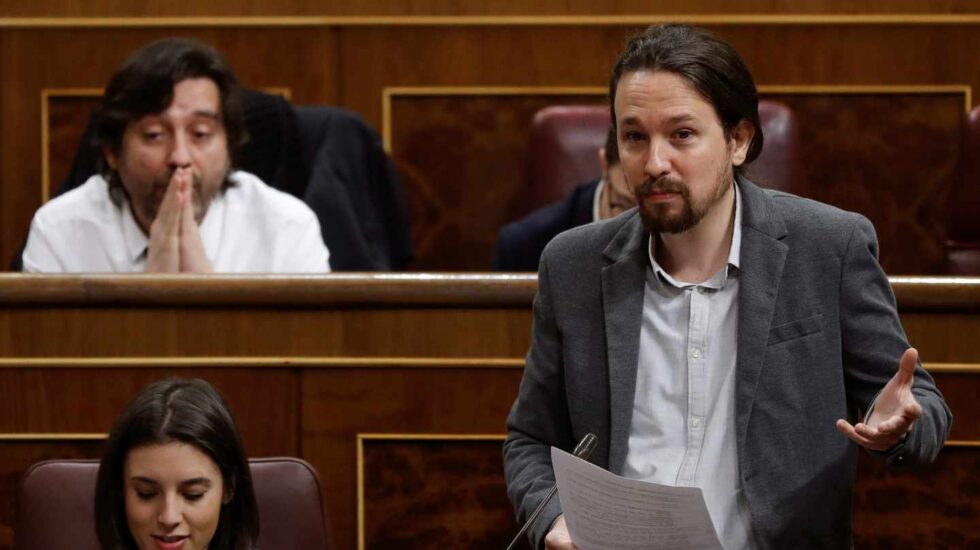 Iglesias durante su intervención en la sesión de control