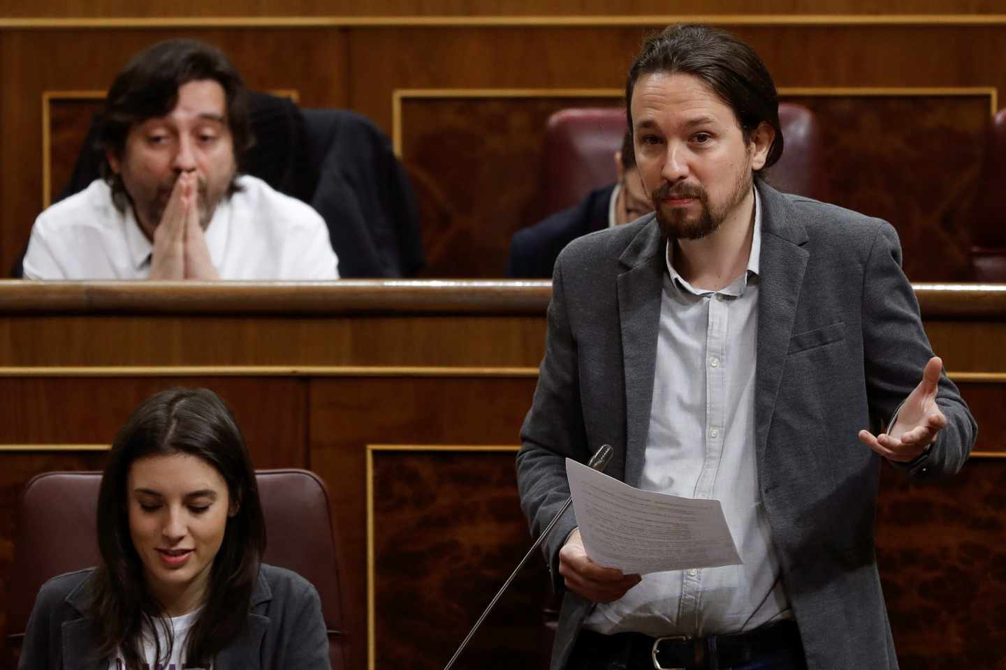 Iglesias durante su intervención en la sesión de control